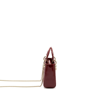 Dior Mini Lady Dior Patent Red