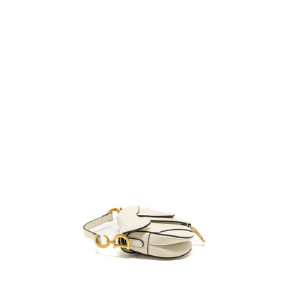 Dior Mini Saddle Purse Calfskin White