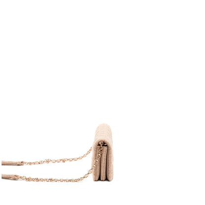 Dior Caro Pouch Canvas Light Pink with pink hardware