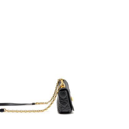 Dior Small Caro Purse Calfskin Black