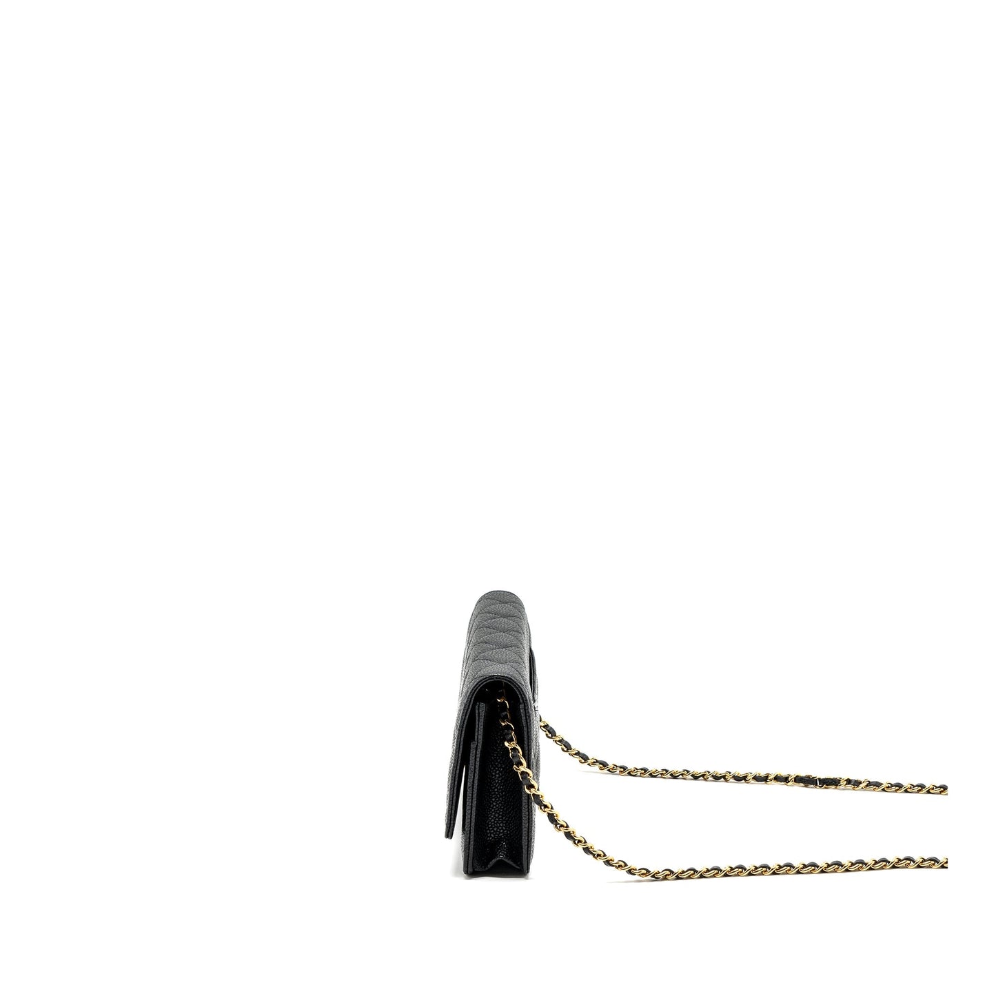 Chanel classic wallet on chain caviar black GHW