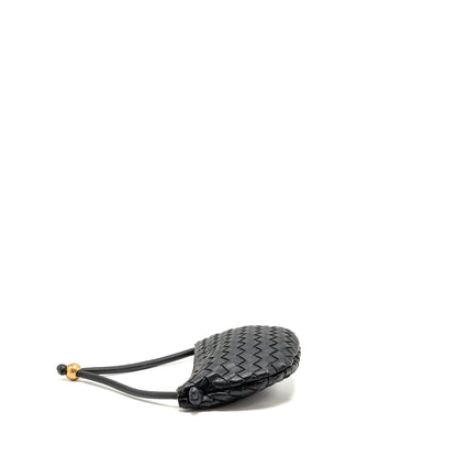 Bottega Veneta mini turn pouch lambskin black