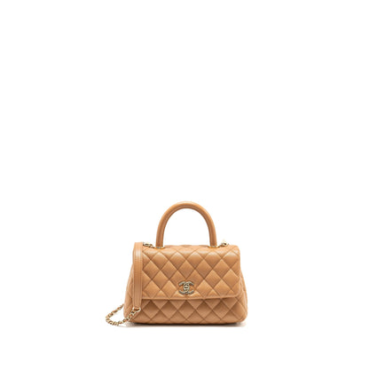 Chanel 21P Small Coco Handle Caviar Caramel LGHW