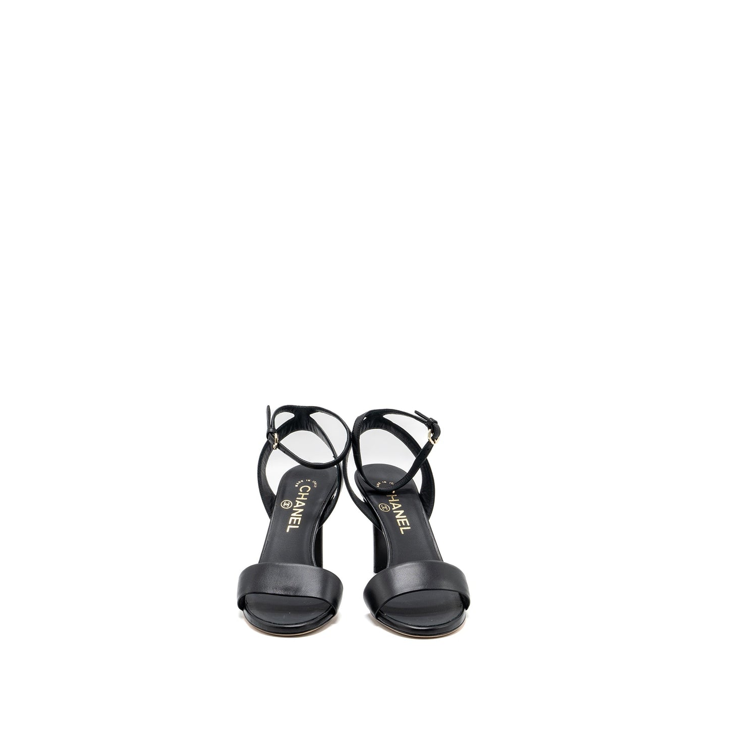 Chanel Size 36 Heel Sandals Leather Black