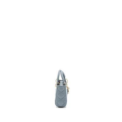 Dior Micro Lady Dior Purse cannage lambskin Cloud Blue
