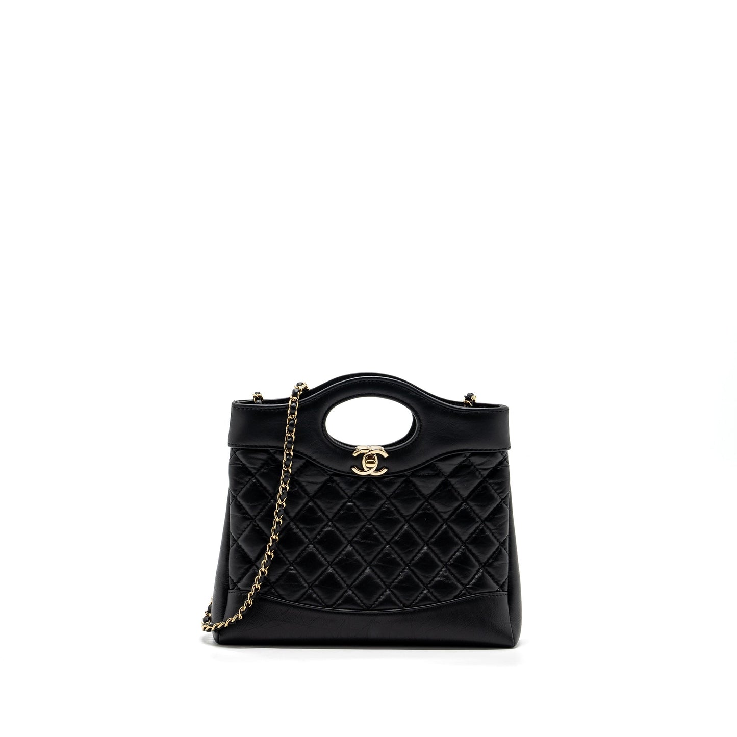 Chanel 23A Mini 31 Bag Calfskin Black LGHW (microchip)