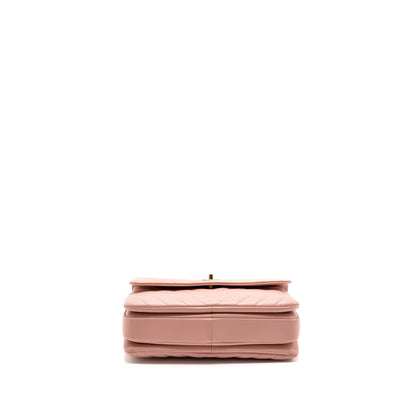 Chanel Chevron Trendy CC Top Handle Flap Bag Lambskin Light Pink LGHW