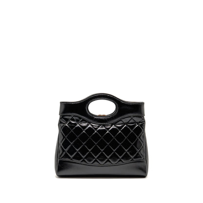 Chanel mini 31 bag shiny lambskin black LGHW (microchip)
