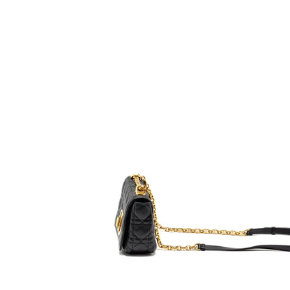 Dior Small Caro Purse Calfskin Black