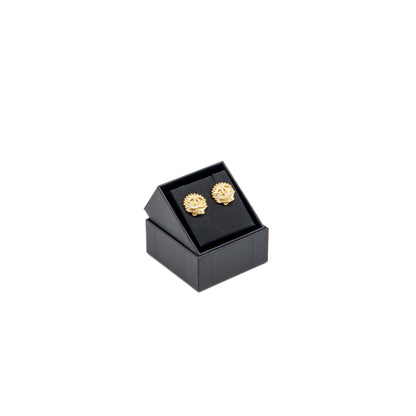 Chanel Shell & CC Logo Earrings Multicolour Crystal Gold Tone