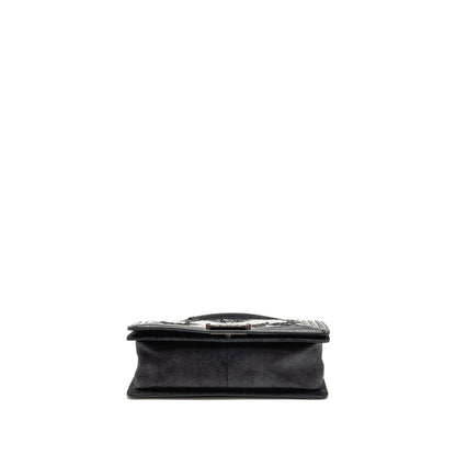 Chanel Medium Boy Bag Sequin/Patent Black/White SHW