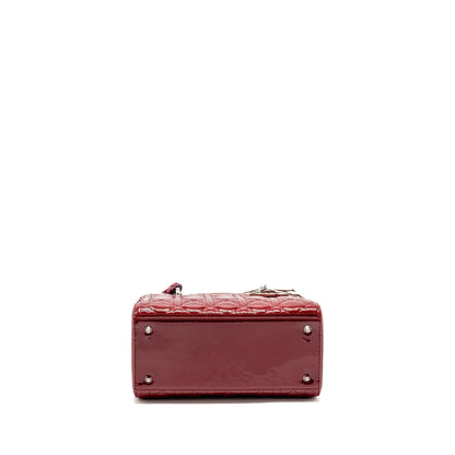 Dior Medium LadyDior Patent Dark Red