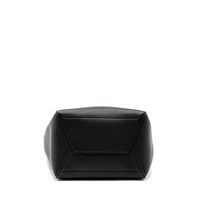 Celine Sangle Bucket Purse Grained Calfskin Black
