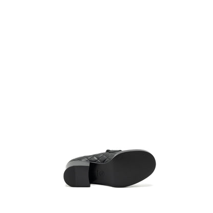 Chanel size 37 heart rock loafers leather black LGHW