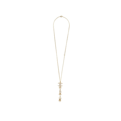 Chanel CC logo with pearl / no 5/ star drop necklace crystal gold tone