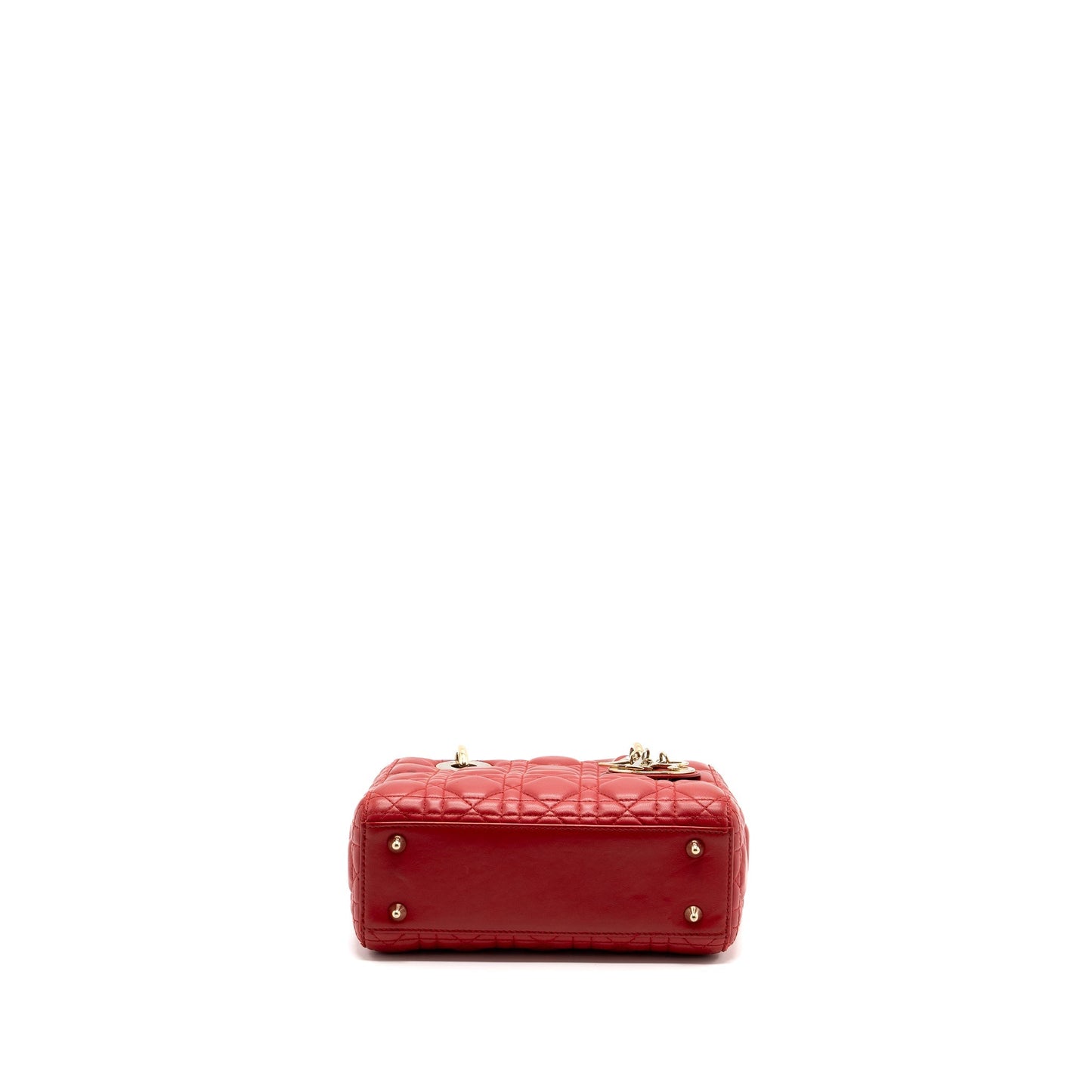 Dior small lady dior lambskin red with