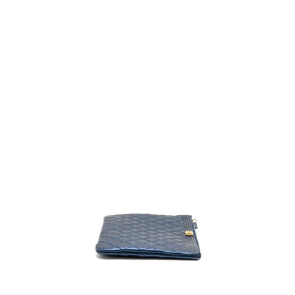 Chanel Boy Clutch Calfskin Pearly Blue GHW