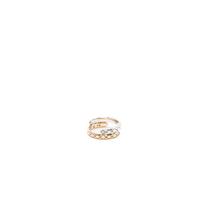 Chanel Size 52 Coco Crush Toi Et Moi Ring, Small Version White/ Beige Gold Diamonds