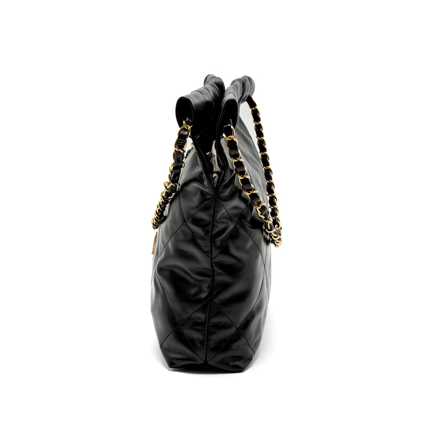 Chanel Small 22 Bag Shiny Calfskin Black GHW (Microchip)