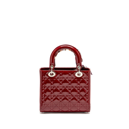 Dior Medium LadyDior Patent Dark Red