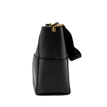 Celine Sangle Bucket Purse Grained Calfskin Black