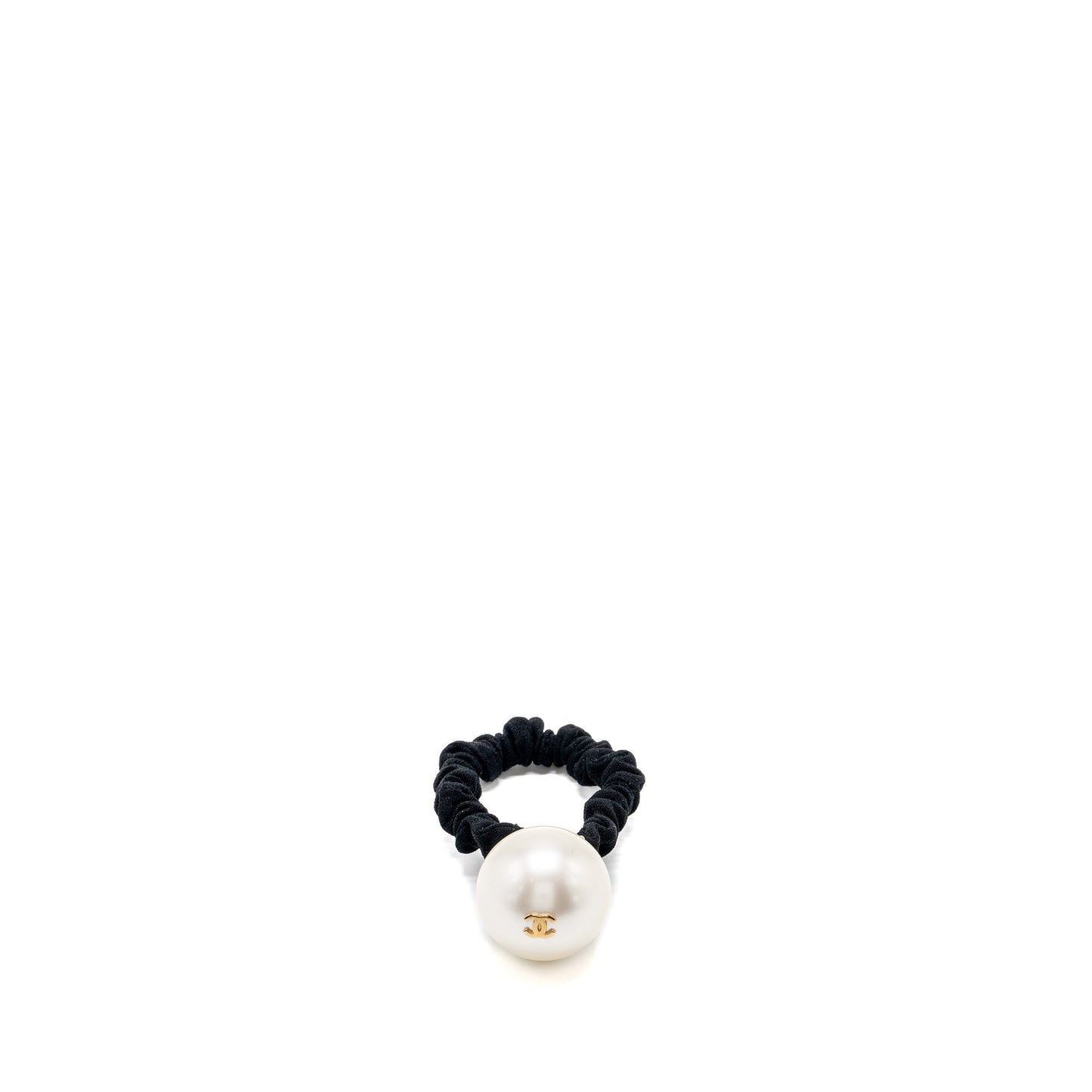 Chanel Giant Pearl hair tie black