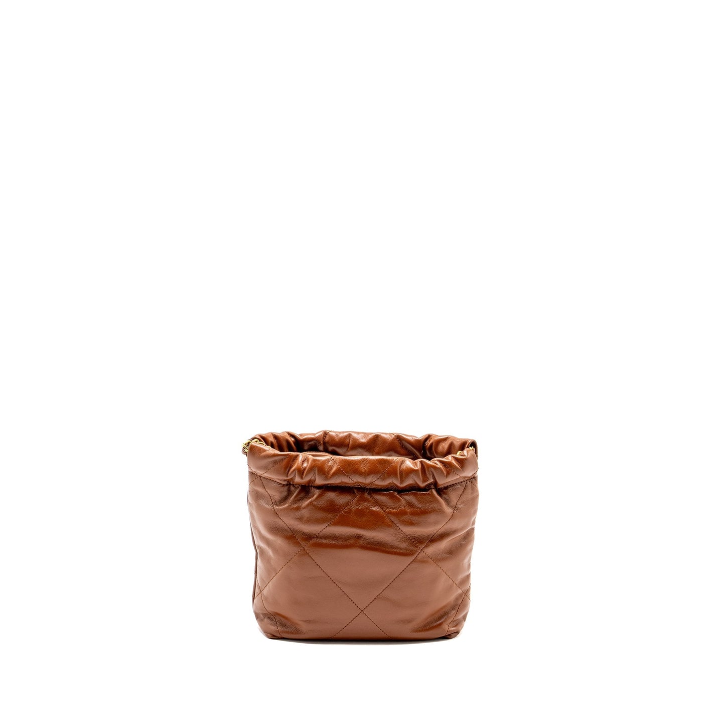 Chanel Mini 22 Bag Shiny Calfskin Caramel GHW (microchip)