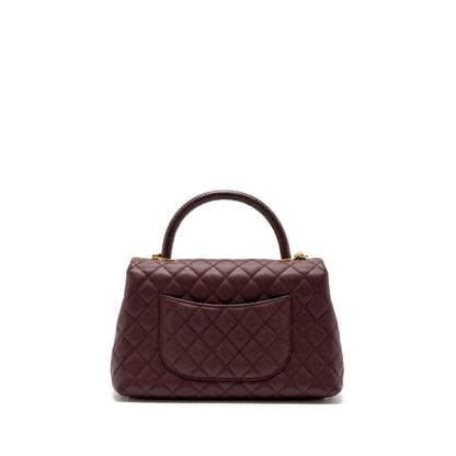 Chanel Medium Coco Handle With Lizard Handle Caviar Burgundy GHW