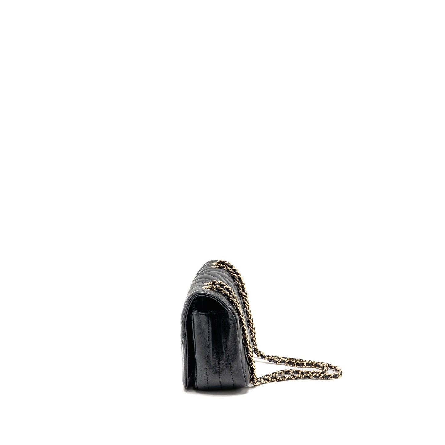 Chanel Chevron Flap bag lambskin black LGHW