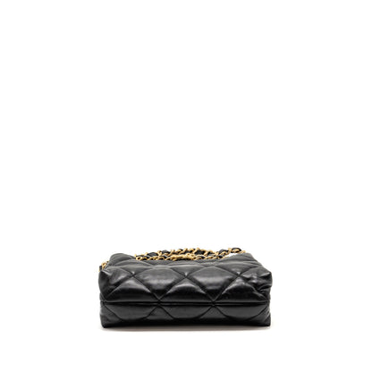 Chanel quilted double chain shoulder bag Lambskin black GHW (micochip)