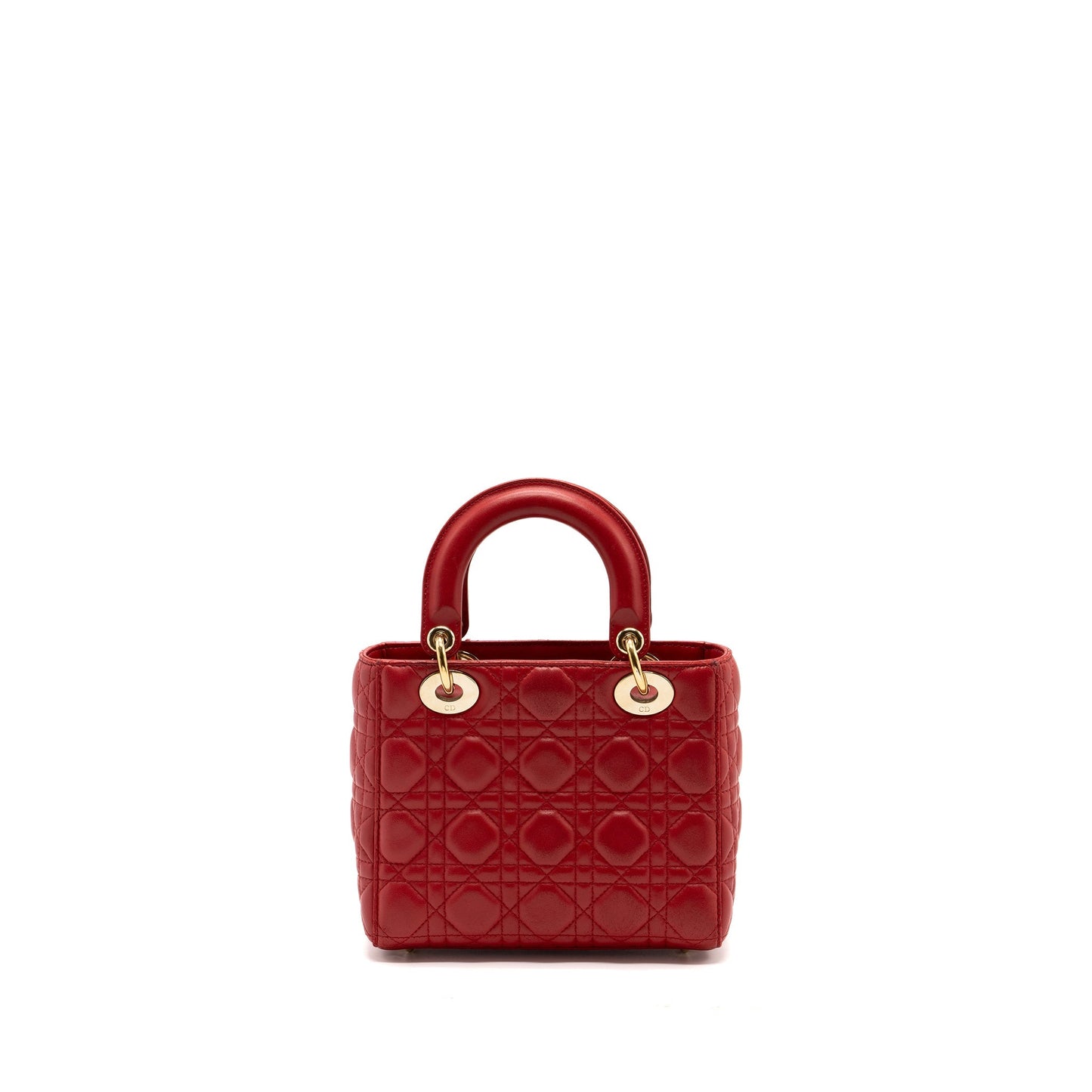 Dior small lady dior lambskin red with