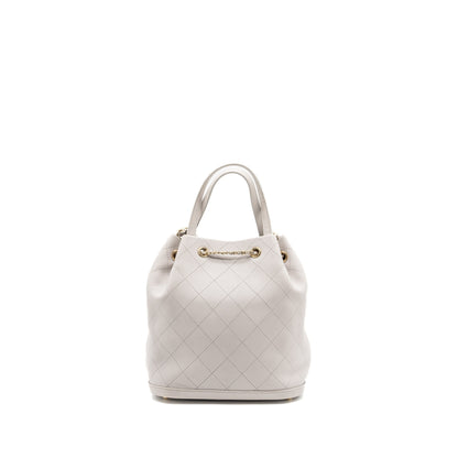 Chanel quilted bucket bag lambskin grey LGHW