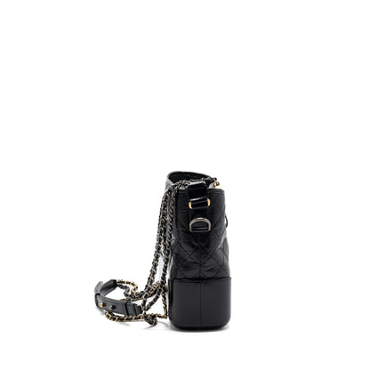 Chanel Large Gabrielle Hobo Bag  Aged Calfskin Black Multicolour Hardware