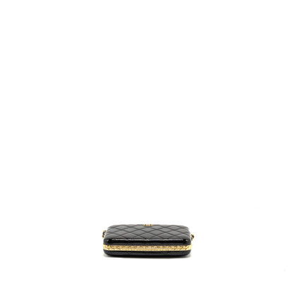 Chanel 21A CC Box with Chain Patent Black GHW