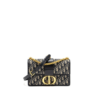 Dior 30 Montaigne Chain Purse Oblique Jacquard Blue