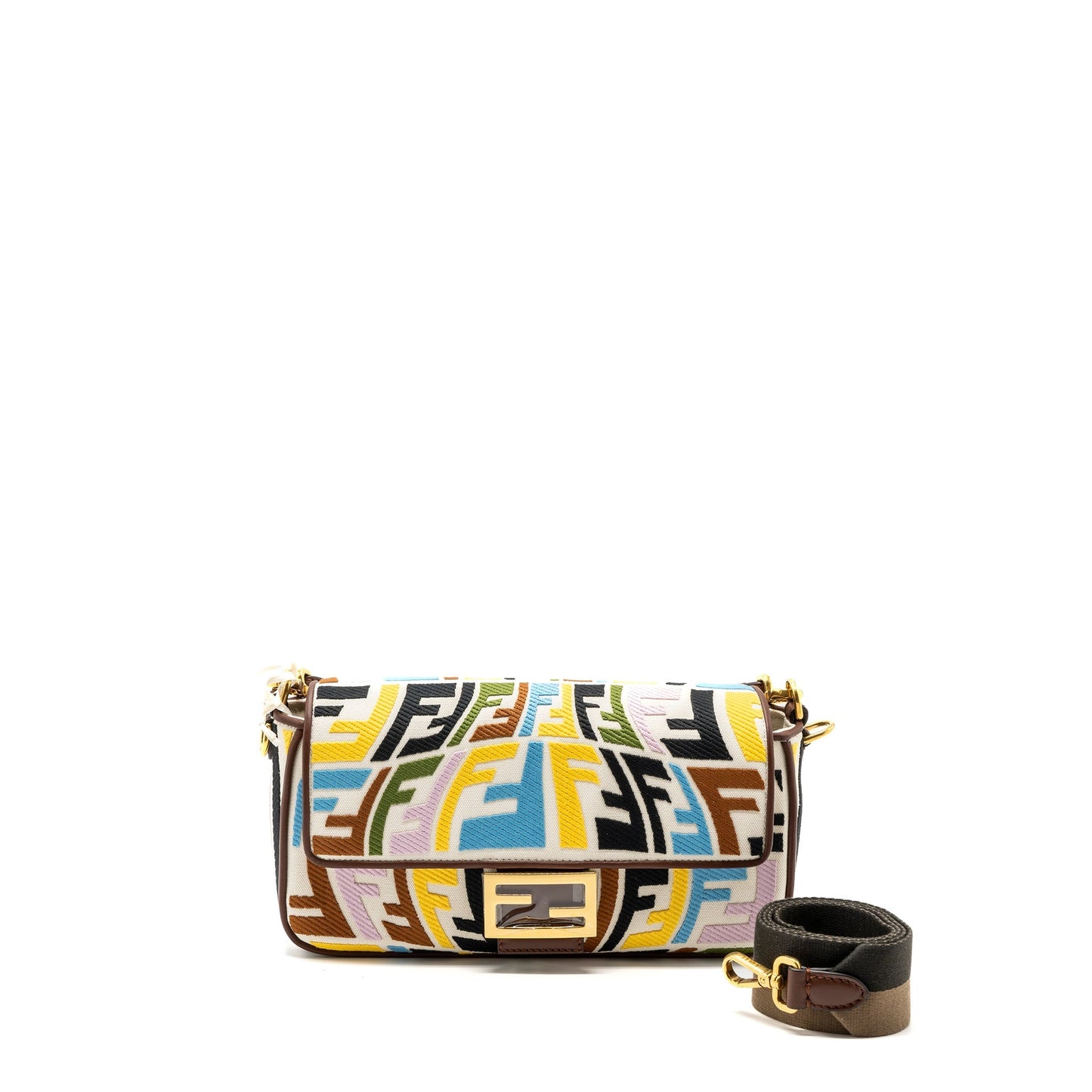 Fendi baguette Purse canvas mulcicolour beige / brown