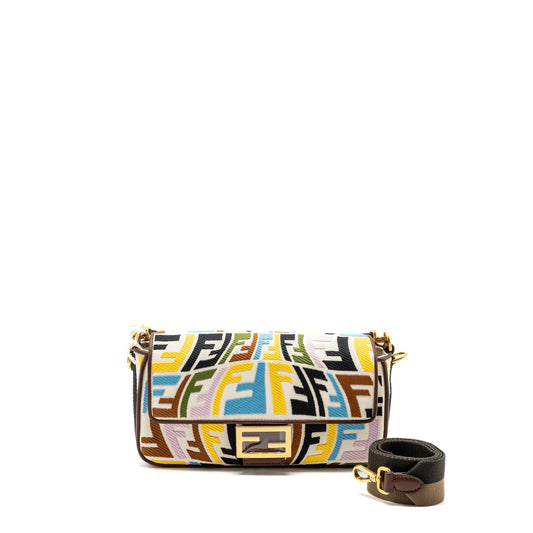 Fendi baguette Purse canvas mulcicolour beige / brown