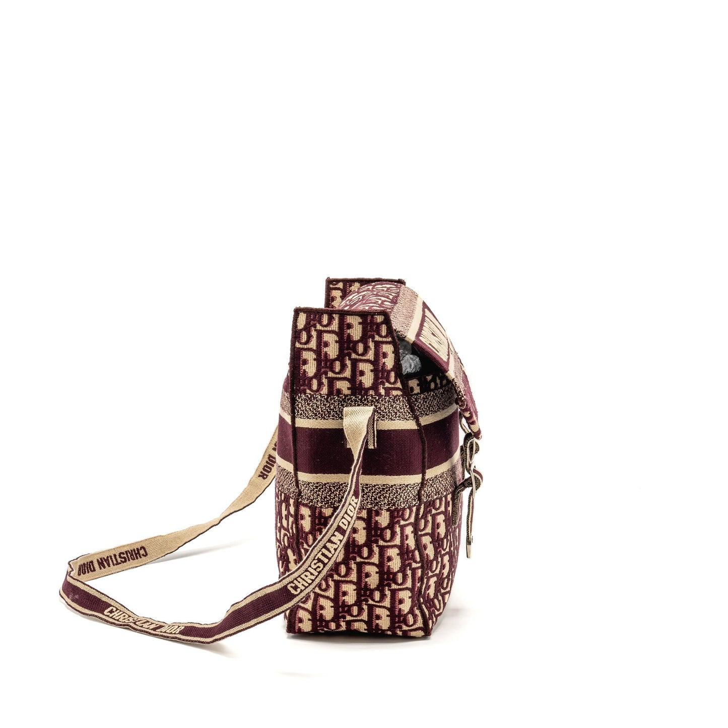 Dior Crossbody Messenger Purse Oblique Canvas Burgundy/Beige