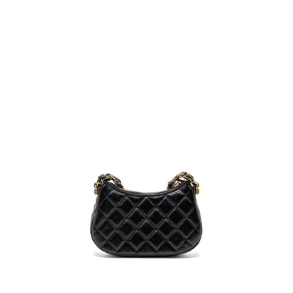 Chanel 23K small 19 hobo shoulder bag calfskin black GHW (Microchip)
