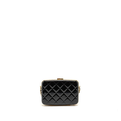 Chanel 21A CC Box with Chain Patent Black GHW