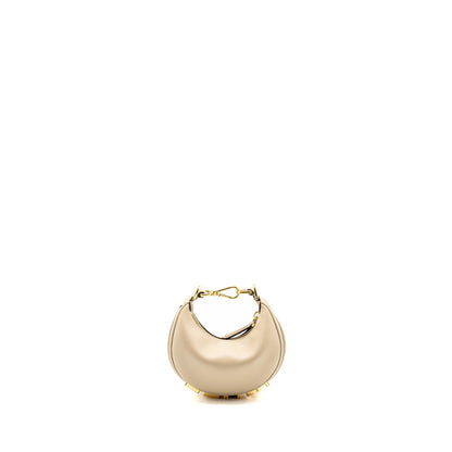 Fendi Nano Fendigraphy Leather Charm Calfskin Beige