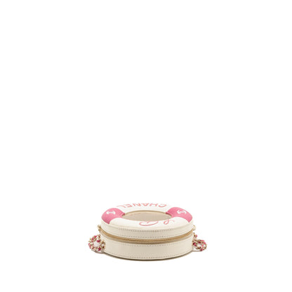 Chanel 19c La Pausa Lifesaver Bag Lambskin/PVC Pink/White LGHW