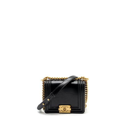 Chanel mini square boy bag limited edition calfskin black GHW (microchip)
