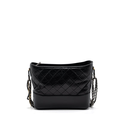 Chanel Large Gabrielle Hobo Bag  Aged Calfskin Black Multicolour Hardware