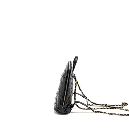 Chanel 22A Mini Backpack Patent Black LGHW (microchip)