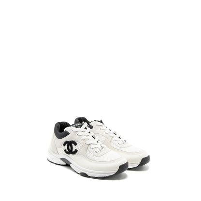 Chanel Size 38 Trainers Suede/Calfskin Black/White
