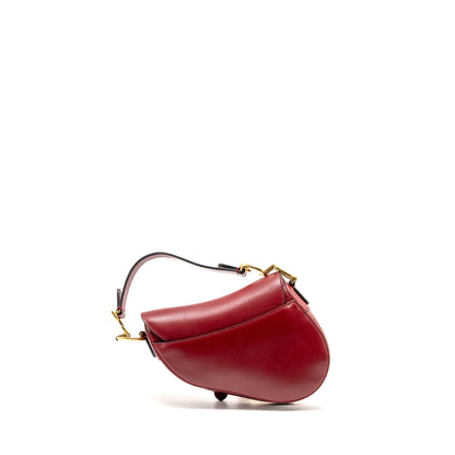 Dior Mini Saddle Purse Calfskin Red
