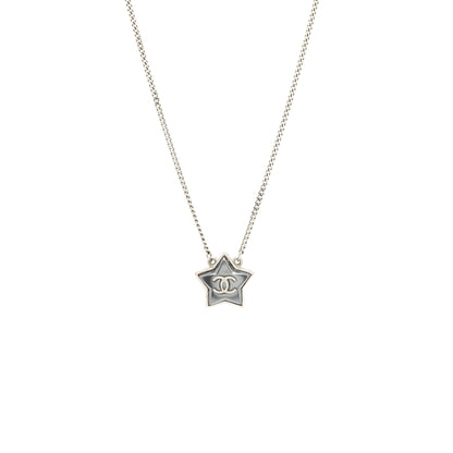 Chanel Star Necklace With CC Logo Grey With Ruthenium Hardware