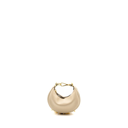 Fendi Nano Fendigraphy Leather Charm Calfskin Beige