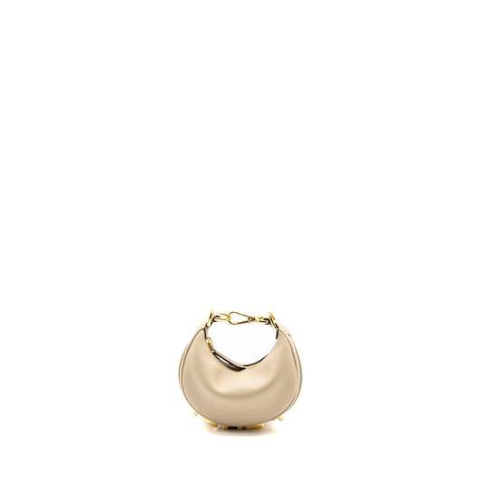 Fendi Nano Fendigraphy Leather Charm Calfskin Beige